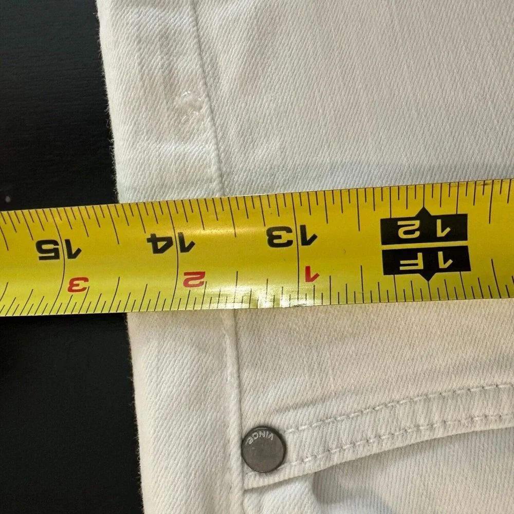 Vince Jeans Women's 27 White Denim Slim Low Rise Ankle Zip Skinny Leg DV117-2241